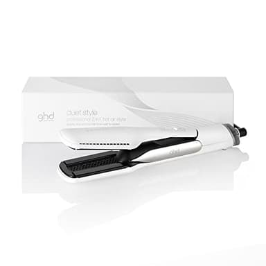 ghd Duet Style - Pancha de Pelo y Secador 2 en 1, De Mojado a Peinado Sin Daño Térmico, Sin Encrespamiento, Más Brillo - Para Todo Tipo de Cabello - Color Blanco, (Enchufe Europeo)