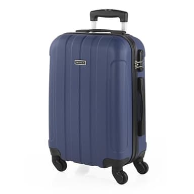 ITACA - Maleta de Cabina 55x40x20 - Maletas De Viaje Cabina Rígidas Trolley con 4 Ruedas Dobles para Avion Ligera Equipaje De Mano Candado de Combinación. Compatible Ryanair, Azul Vaquero