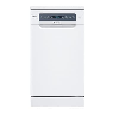 Candy Rapidò CF0C7SB0FW Lavavajillas 45 CM, 10 Servicios, Digital, Wi-Fi, 8 Programas, Tecnología Antibacterias, 47DB, Indicador Sal y Abrillantador, Cesto Superior Ajustable, Inicio Diferido, Blanco