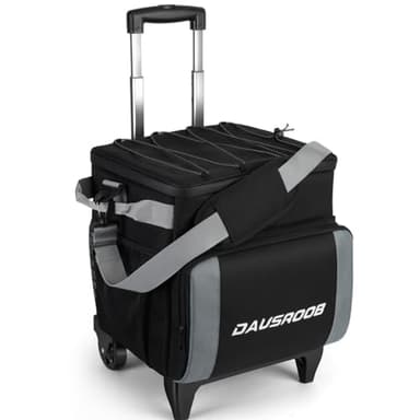 DAUSROOB Nevera con Ruedas Bolsa Térmica Hielera Aislado a Prueba de Fugas Enfriador Suave sobre Ruedas 48can/28 L Enfriador con Carrito Todo Terreno Bolsa de Almuerzo para Viajes comestibles& más