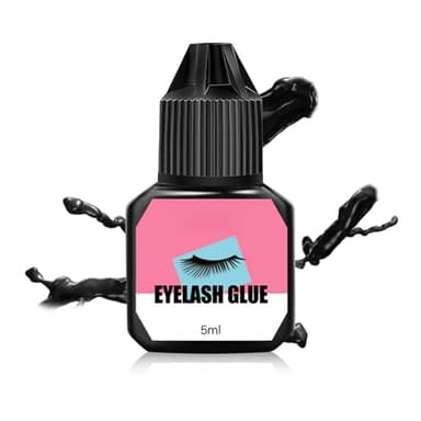 Pegamento para Extensiones de Pestañas,5ml,Secado Rápido 1-2s,6-7 Semanas,Resistente al Agua,Pegamento Permanente para Pestañas, Extensiones de Pestañas(Negro) (1)