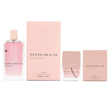 TITTO BLUNI - Assoluto Donna Promoción 150 ml + 30 ml, Colonia Mujer, Pack 2 Productos, Perfume Formato Spray, Eau de Toilette Femenina, Aroma Floral Afrutado, Fragancia Fresca y de Larga Duración