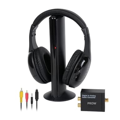 Auriculares InaláMbricos para TV, Auriculares para TV con Base Transmisora ​​para Personas Mayores, InaláMbricos para TV con Radio FM, Compatible con RCA, ÓPtico Y Coaxial