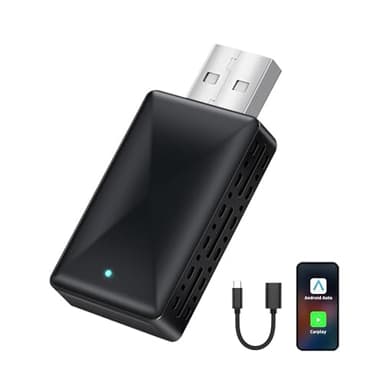 liuchanghe Adaptador Inalámbrico para CarPlay y Android Auto, Adaptador Inalámbrico 2 en 1 Convierte con Cable a Inalámbrico, Plug & Play, USB C/USB-A, Compatible con iOS 10+/Android 11+
