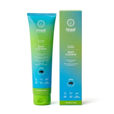 khadi DEEP CLEANSE Champú clarificante ayurvédico - Limpieza profunda y clarificante del cabello y el cuero cabelludo - 100% natural y sin siliconas - 200 ml
