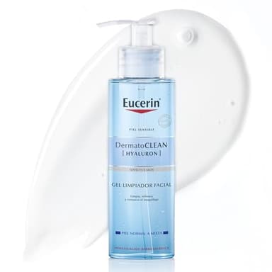 Eucerin DermatoCLEAN [HYALURON] Gel limpiador facial (200 ml), desmaquillante suave de uso diario, fórmula con Ácido Hialurónico hidratante para pieles mixtas y normales