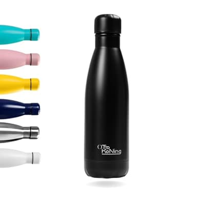 Otto Koning Botella Agua Acero Inoxidable 500ml - Termo Café Antifugas y Botella Térmica Frío 24h Calor 12h - Cantimplora Metal Reutilizable para Deporte, Oficina y Niños - Libre de BPA
