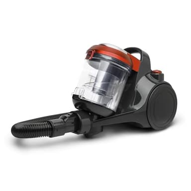 H.Koenig STC58 Aspirador Ciclónico sin Bolsa, Silencioso, Potente 850 W, Capacidad 2.5L, Compacto y Ligero para Suelos Duros, Alfombras y Mascotas, Filtro HEPA12, Rojo