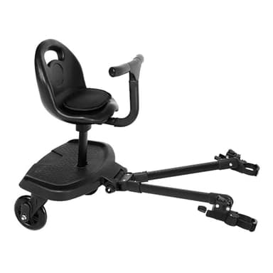 Patinete con Asiento Buggy Board para Silla de paseo, Patin Carro para Bebe Apto para el 99% de Todos los cochecitos, Tabla para Cochecito, Accesorio para Niños de 2 a 6 Años(2 en 1 Negro)