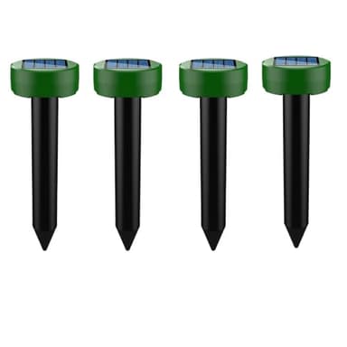 4X Ahuyentador de Topos,Ahuyentador de Ratas,Repelente Ultrasónico de Ratones,Repelente Solar De,Impermeable Repelente de Topo Solar para Jardin y Cámping,Anti Topos, Serpientes -Circular