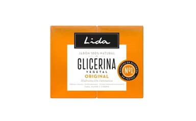 Lida - Jabón en Pastilla 100% Natural de Glicerina | Jabón Sólido para Manos | Limpia, Protege e Hidrata en Profundidad todo Tipo de Pieles | Elaboración Tradicional - Pack 2 Unidades