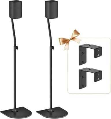 notiela Soporte universal para altavoces envolvente par de altura de 33 a 42 - Soporte de altavoz trasero para LG, Vizio, Sony, Samsung La mayoría de los pequeños soportes de altavoces de sonido