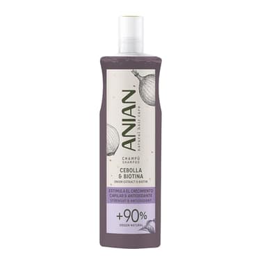 ANIAN - Champú Cebolla y Biotina, 400 ml, para Cabello Quebradizo, Estimula el Crecimiento del Pelo, Limpia en Profundidad y Fortalece la Estructura Capilar, No Huele a Cebolla