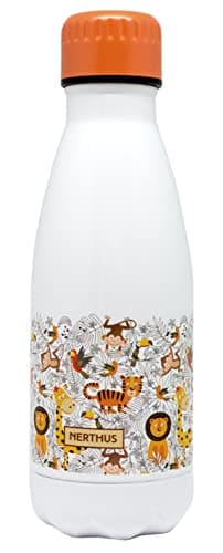 NERTHUS FIH 897 Botella de doble pared de acero inoxidable 350 ml, Estilo y Funcionalidad