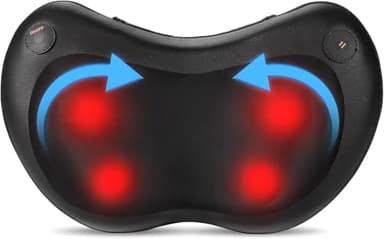 Masajeador Cervical y Espalda, Cojín de Masaje Eléctrico Shiatsu con Función de Calefacción, Masajeador de Almohada Cuello con 4 Rodillos Masaje para Hogar, Oficina, Coche, Viaje