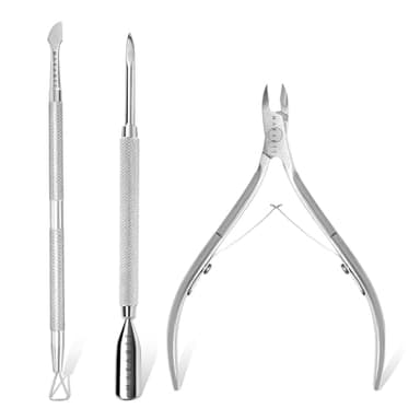 Makartt Corta Cuticulas Profesional - Alicates Cuticulas Cortador y Removedor de Cuticulas del Acero con Cortacutículas de Acero Inoxidable, Empujador de Cutículas de Doble Extremo y Raspador