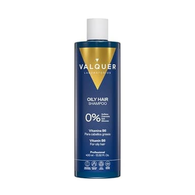 VALQUER Champú Seborregulador Zero para Cabello Graso | Limpieza Profunda Sin Sulfatos | Reparación Capilar con Ingredientes Naturales y Vitaminas | Vegano | 400 ml