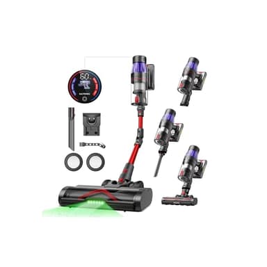 Ultenic U16 Flex Aspiradora sin Cable Potente 50Kpa/550W, 60Mins, Aspirador Escoba Vertical con Tubo Flexible, Limpia el Fondo de los Muebles sin Agacharse, Antienredo, para Alfombra/Pelos de Mascota