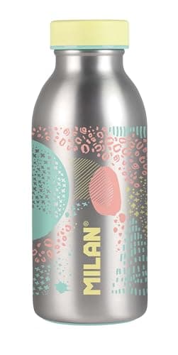 MILAN® Botella isotérmica de acero inoxidable 354 ml serie Silver, amarillo