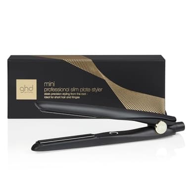 ghd Mini Styler - Plancha de Pelo Profesional Para Cabello Corto y Flequillo, Placas Más Estrechas, Unisex para Mujer y Hombre, Peinados de Precisión, Color Negro (Enchufe Europeo)