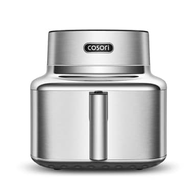 Cosori ICONIC Freidora de Aire Inteligente 6,2L, Air Fryer de Acero Inoxidable, Revestimiento Cerámico Sin PFAS, Motor DC, 6 Funciones, 50+ Recetas, Temporizador 1min-24H, Apta para Lavavajillas