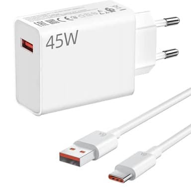 Hobeiy Cargador Rápido 45W con Cable USB C 1.5m para Xiaomi Redmi Note 14 Pro, 15T, 15, 14, Poco X7 Pro, F7 Ultra