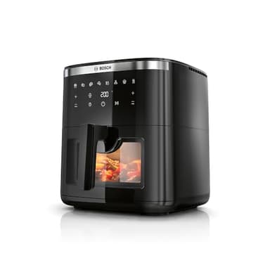 Bosch freidora de aire Serie 6, MAF671BO, Air Fryer XXL con capacidad de 7,2 L, con 7 programas y ventana de visualización con luz, cocinado hasta 65 %¹ más rápido, negro