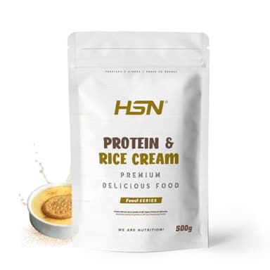 HSN Crema de Arroz Proteica | Natillas 500g = 10 Tomas por Envase | Whey + Caseína + Harina de Arroz Pregelatinizada | Sin Azúcares Añadidos | No-GMO, Vegetariano, Sin Gluten