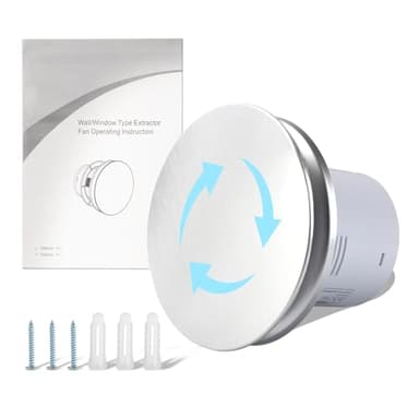 Domigard 160mm Extractor De Baño, Extractor De Aire Potente Silencio, Extractor De Baño Impermeable IPX4, Apto Para Baños, Cocinas y Aseos,Sin enchufe[Clase de eficiencia energética A]