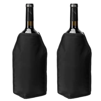 2Pcs Funda Enfriadora Botellas,Enfriador Vino, Adjunto Sacacorchos Vino Profesiona,Refrigerante para Botellas, Fuerte impermeabilidad y elasticidad,Para Cenas, Picnics y Festivales(Negro)
