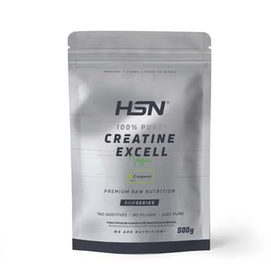HSN Creatina 100% CREAPURE en Polvo Sin Sabor 500g | 100% Monohidrato de Creatina Micronizada | No Incluye Dosificador | Sin Añadidos y Libre de Contaminantes | No-GMO, Vegano, Sin Gluten