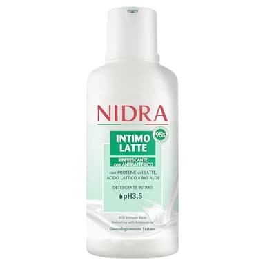NIDRA | Limpiador íntimo refrescante con antibacteriano, con proteínas de la leche, ginecológicamente testado, Made in Italy, 500 ml