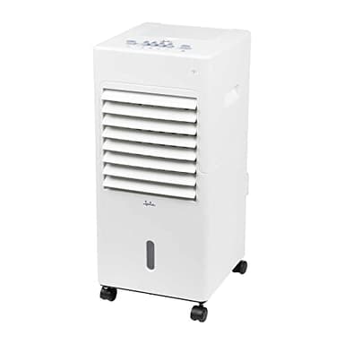JATA JVAC2003 - Climatizador Portátil, purificador y humidificador. Enfriador de aire. Evaporativo. 3 velocidades. 6 L. Acumuladores para hielo. Silencioso Blanco