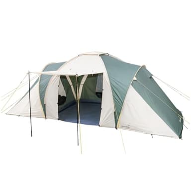 Skandika Daytona 6 - Tienda de campaña Familiar - mosquiteras - Columna de Agua 3000 mm - 530 x 370 cm (Verde/beig)