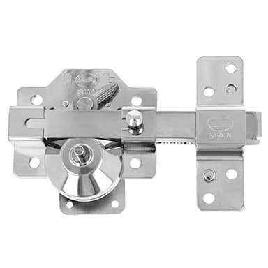 Amig - Cerrojo de Sobreponer de Acero para Puertas con Pestillo de Apertura y Palanca de Bloqueo - 90 x 154 mm, Cilindro 50 mm - Color Plateado - Alta Seguridad Antibumping · Antiganzúa · Antitaladro