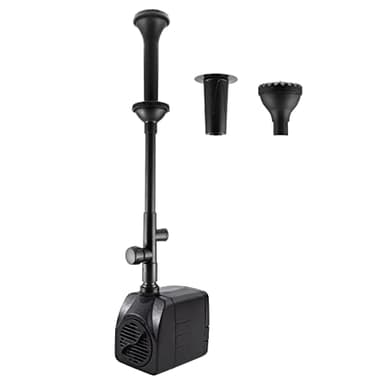 Fuentes de Jardines Exteriores con Filtro, Bomba Acuario Silenciosa, Bomba de Agua Sumergible Pequeña, Bomba Agua 220V, Jardin Decorativa Exterior Bomba Externo Estanque 3 Boquillas & Luz 2000L/H 25W