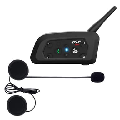 Ejeas V6 Pro Intercomunicador Bluetooth para Motocicletas, Gama Comunicación Intercom de 1200m, intercomunicador Casco Moto, Impermeabilidad, Intercomunicacion Entre 6 Motociclistas
