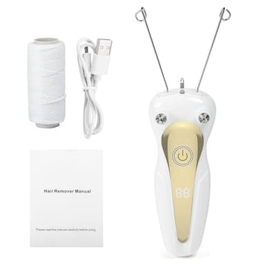 Depiladora eléctrica para mujer depiladora de rosca eléctrica depiladora facial para mujeres enhebrador físico depiladora para mujer depiladora facial para brazos y piernas (dorado)