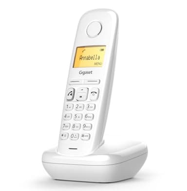 Gigaset A270 - Teléfono DECT Inalámbrico - Pantalla Gráfica Iluminada - Manos Libres Teléfono - Teclado fácil de usar, Blanco [Versión Española]