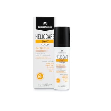Cantabria Labs Heliocare 360º Color Gel Oil-Free SPF 50+ - Fotoprotección Avanzada con Color, Textura Ligera, Pieles Mixtas o Grasas, Acabado Mate y Tacto Seco, Beige, 50ml