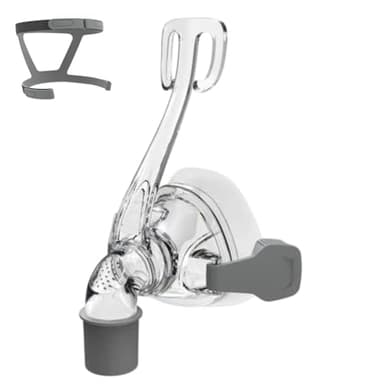 Kit universal de reemplazo de almohada nasal con capucha - incluye almohadilla nasal, marco y dispositivo de codo/rotación (M)