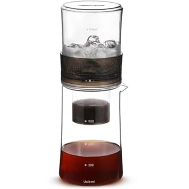 Cafetera de Goteo con Hielo Que Ahorra Espacio, máquina de preparación en frío de 400 ml, cafetera Helada a Prueba de Fugas para el hogar y la Oficina, refrescar Bebidas frías