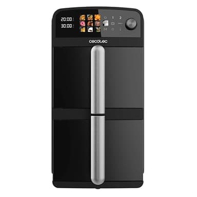 Cecotec Freidora de Aire de 10L con Cubetas Superpuestas Cecofry DuoLevel 10000. 2400W, Cubetas de 5L, Control Táctil, 6 Programas Preconfigurados para una Cocción Rápida y Saludable
