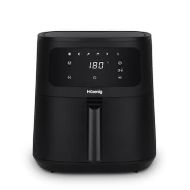H.Koenig Freidora de aire FRY840, Capacidad 4L, Cocina hasta 6 personas, Ajustable 80-200°C, 5 Modos de Cocción, Temporizador 60min, 5 Programas, Pantalla Táctil