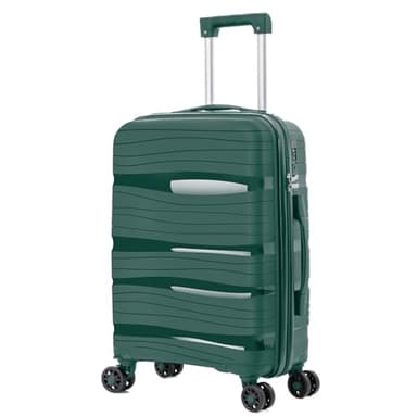 ARTREE Maletas de Viaje Cabina,PP 55x40x20cm- Trolley Rígida Polipropileno con 4 Ruedas Giratorias y Cierre de Combinación - Maleta Cabina Prácticas y Ligeras 40L (Verde)