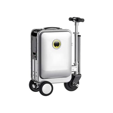 aallwwsso Maleta Eléctrica con Ruedas, Equipaje Motorizado para Adultos – Autonomía De 8-9 Km para Viajes Al Aeropuerto Y Desplazamientos Diarios, Cerradura TSA, Batería Extraíble De 93,6 WH Silver