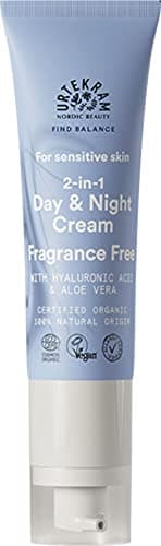 Urtekram Crema para día y noche para piel sensible 2 en 1, sin fragancia. Find Balance: vegana, orgánica, humectante, de origen natural, 50 ml