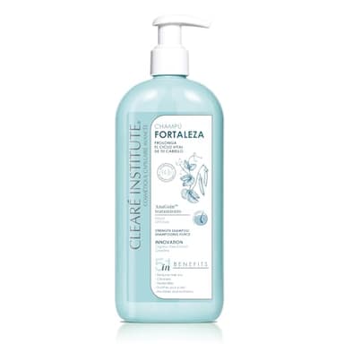 Clearé Institute | Champú Fortaleza Anticaída | Limpia, Nutre y Redensifica | 96% Ingredientes Naturales | Caída del Cabello de Mujer y Hombre | Sin Sulfatos SLES, Parabenos ni Siliconas | 400 ml