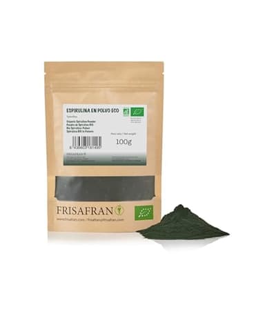 FRISAFRAN | Espirulina Ecológica En Polvo 100g | Espirulina-Orgánica | natural y pura | Polvo Orgánico | Spirulina bio | Alga spirulina | Cultivada en China | Bebidas-Batidos