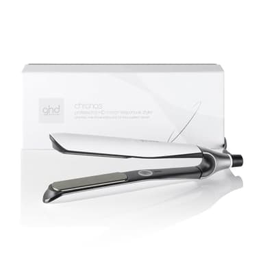 ghd Chronos - Plancha de Pelo Profesional, La Styler Más Avanzada, Peinado 3x Veces Más Rápido, Más Brillo, Sin Calor Extremo - Para Todo Tipo de Cabello, Color Blanco, (Enchufe Europeo)